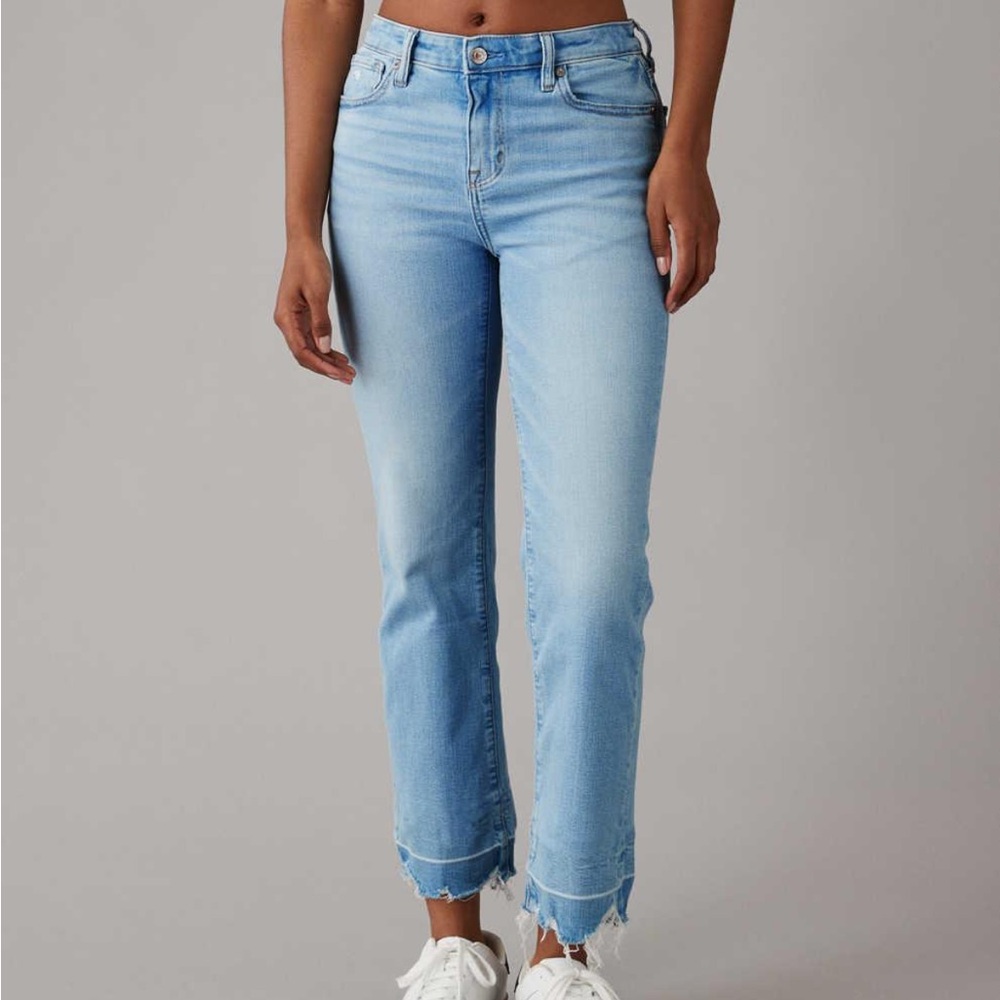 AE Stretch High-Waisted Kick Bootcut Crop Jean